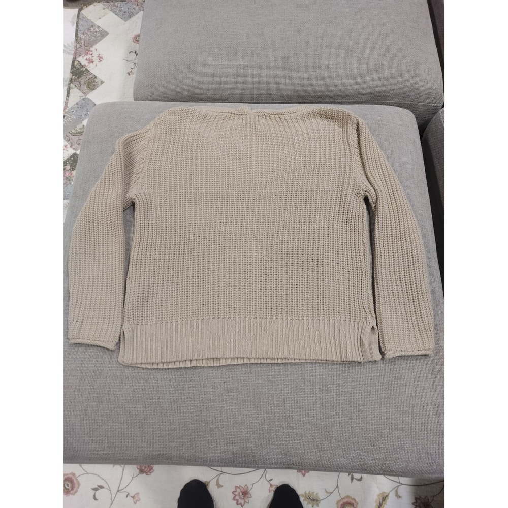 Universal Thread Womens Shaker Stitch V-Neck Sweater Oatmeal Beige Medium NEW - Picture 2 of 16